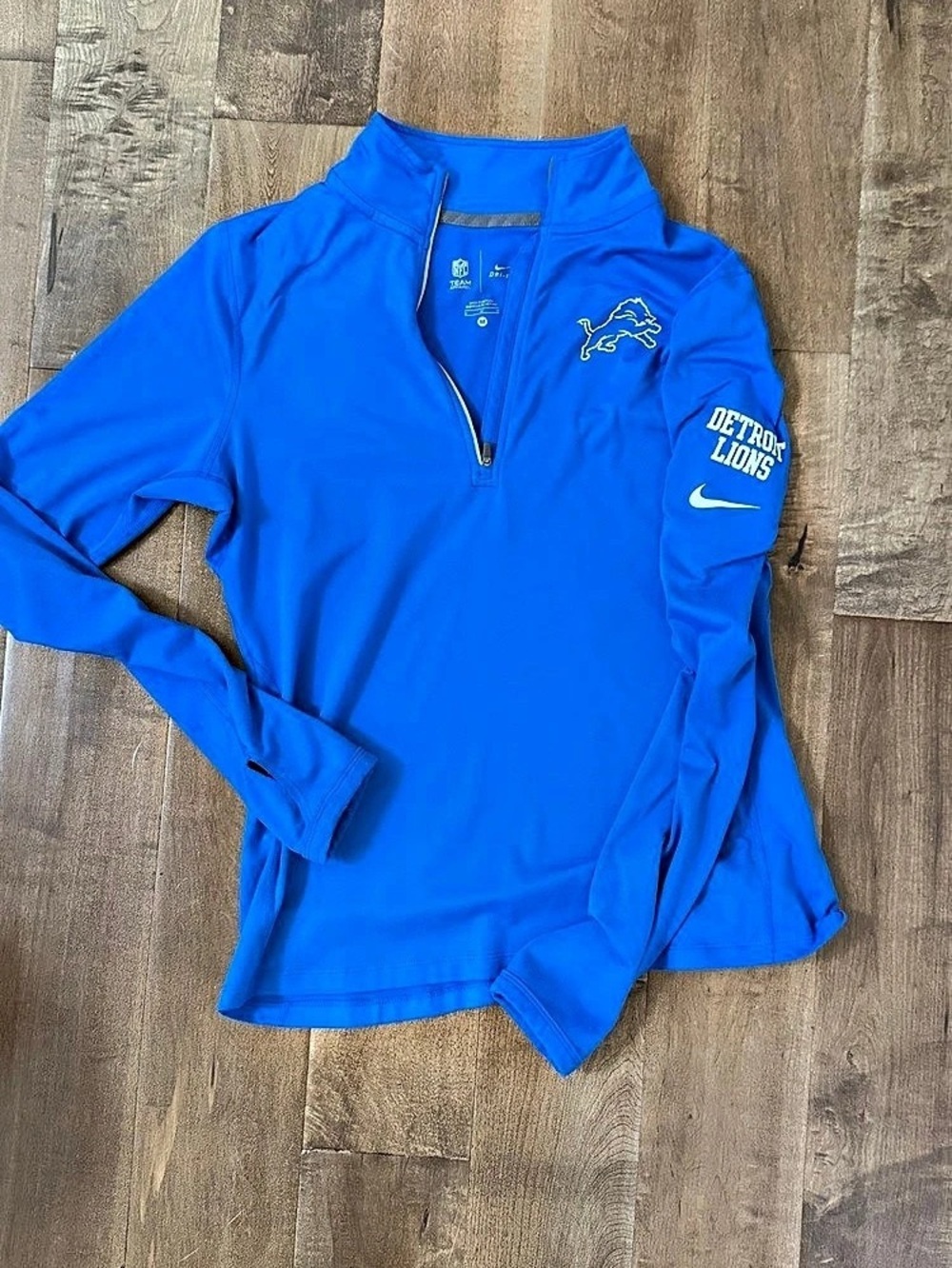 Nike Detroit Lions Primetime Victory Dri-FIT Half-Zip Pullover Blue Sz M women’s